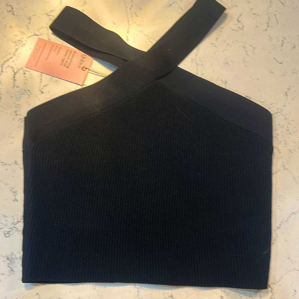 Quince. NWT. Cropped halter sweater knit tank.